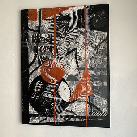 Original Abstract Painting Art On Canvas Signed By Artist - Picture 1 of 6